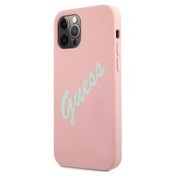 Guess GUHCP12LLSVSPG iPhone 12 Pro Max 6,7" zöld-rózsaszín tok Szilikon Vintage