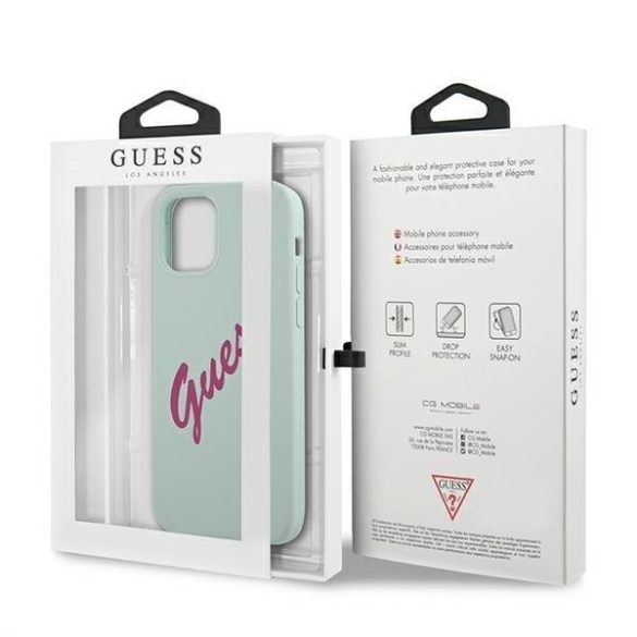 Guess GUHCP12MLSVSBF iPhone 12 / iPhone 12 Pro 6,1" kék tok Szilikon Vintage