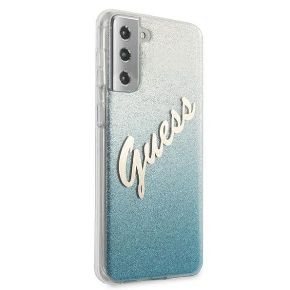 Guess GUHCS21MPCUGLSBL S21 + G996 kék tok csillámos Gradient Script