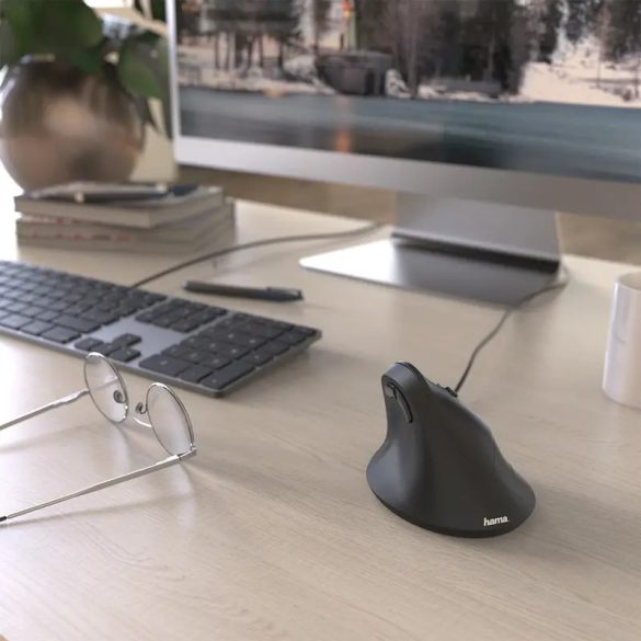 Hama EMC-500 vezetékes egér Ergonomikus, függőleges - Fekete