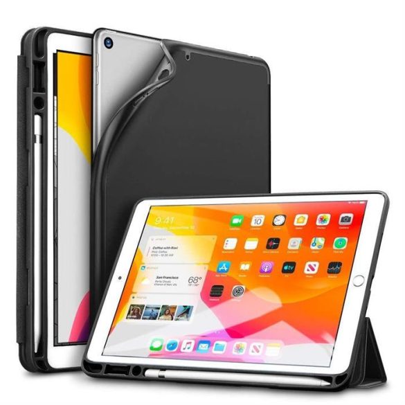 ESR tablet tok iPad 7/8 10.2 (2019/2020/2021) ceruzatartóval FEKETE