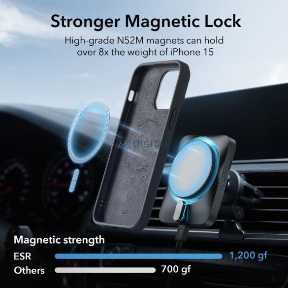 ESR CLOUD KICKSTAND HALOLOCK MAGSAFE iPhone 15 FEKETE tok