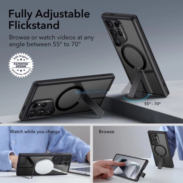ESR Flickstand Boost Halolock tok Samsung Galaxy S24 Ultra - Átlátszó és fekete