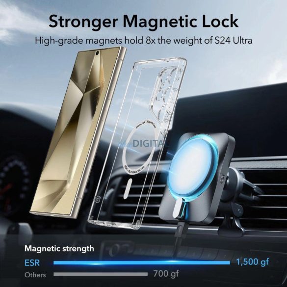 ESR Classic Hybrid Halolock hibrid tok MagSafe-val Samsung Galaxy S24 Ultra készülékhez - átlátszó