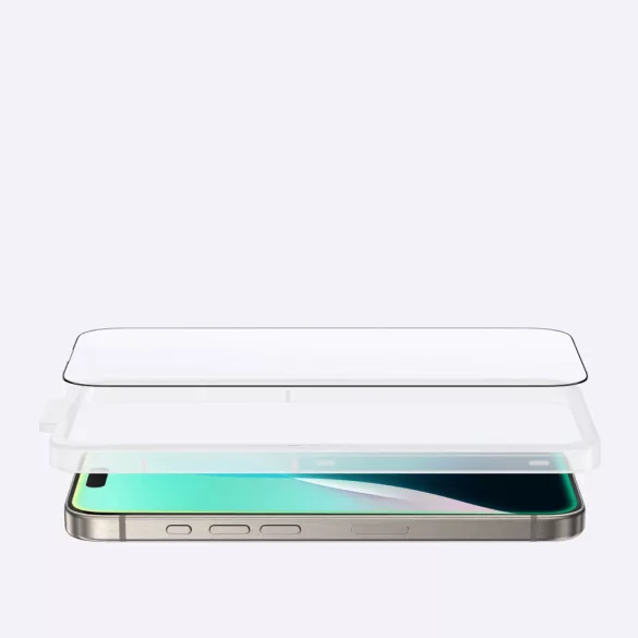 AmazingThing Radix Matte Glass matt edzett üveg fekete szegéllyel iPhone 16 Plus