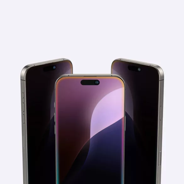 AmazingThing Radix Privacy Glass betekintésvédett edzett üveg fekete szegéllyel iPhone 16
