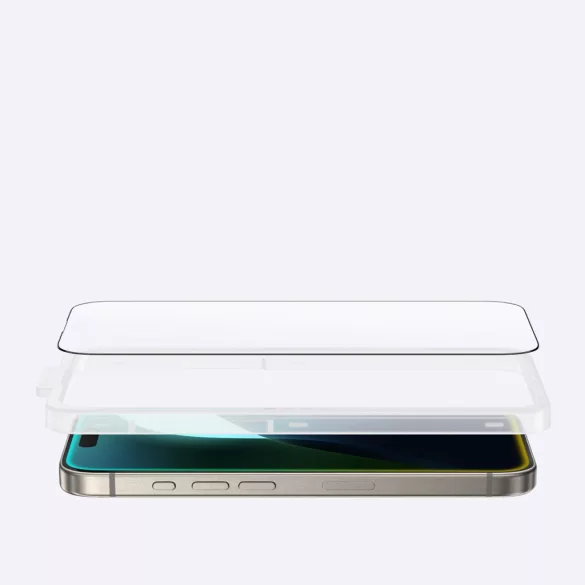 AmazingThing Titan Matte Glass matt edzett üveg fekete szegéllyel iPhone 16