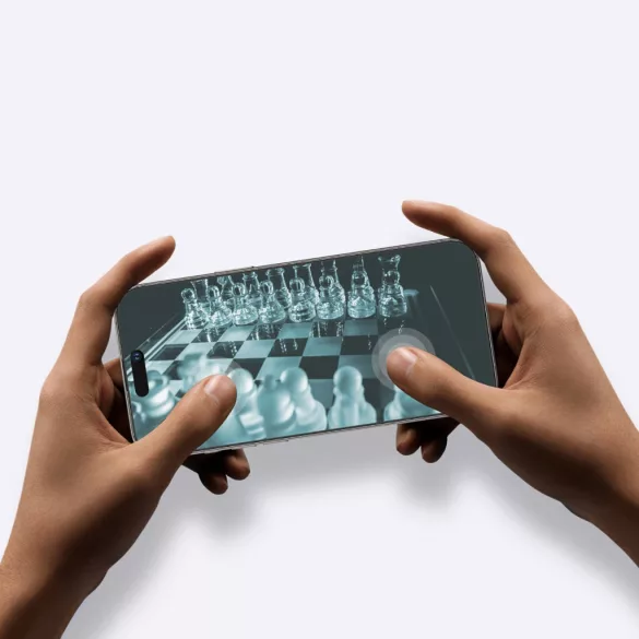 AmazingThing Titan Matte Glass matt edzett üveg fekete szegéllyel iPhone 16