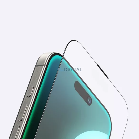 AmazingThing Titan Matte Glass matt edzett üveg fekete szegéllyel iPhone 16