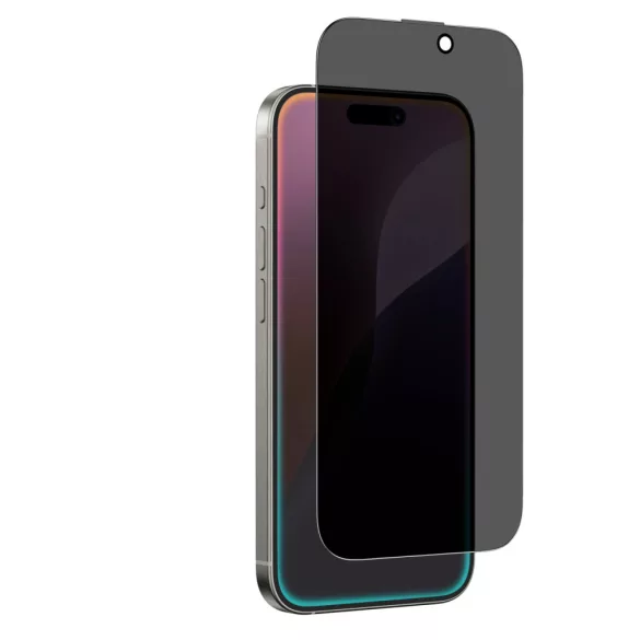 AmazingThing Titan Privacy Glass betekintésvédett edzett üveg fekete szegéllyel iPhone 16 Plus