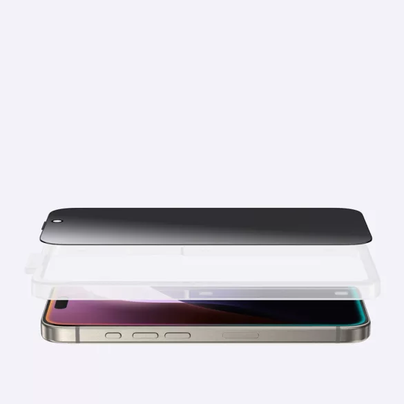 AmazingThing Titan Privacy Glass betekintésvédett edzett üveg fekete szegéllyel iPhone 16 Plus
