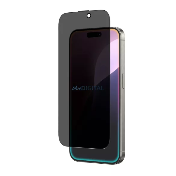 AmazingThing Titan Privacy Glass betekintésvédett edzett üveg fekete szegéllyel iPhone 16