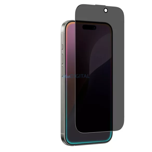 AmazingThing Titan Privacy Glass betekintésvédett edzett üveg fekete szegéllyel iPhone 16