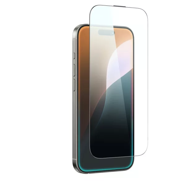 AmazingThing Titan Max kékfényszűrős tükröződésmentes edzett üveg fekete szegéllyel iPhone 16 Pro Max