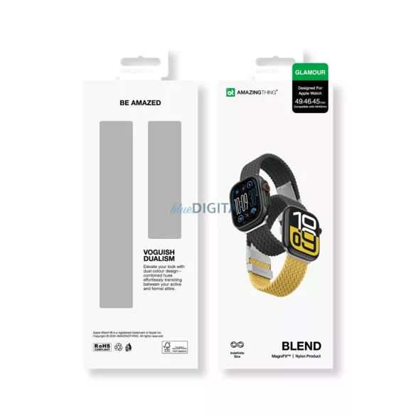 2 darabos AmazingThing Blend szett Apple Watch 45/46/49mm-es - Sárga-fekete/fekete színben