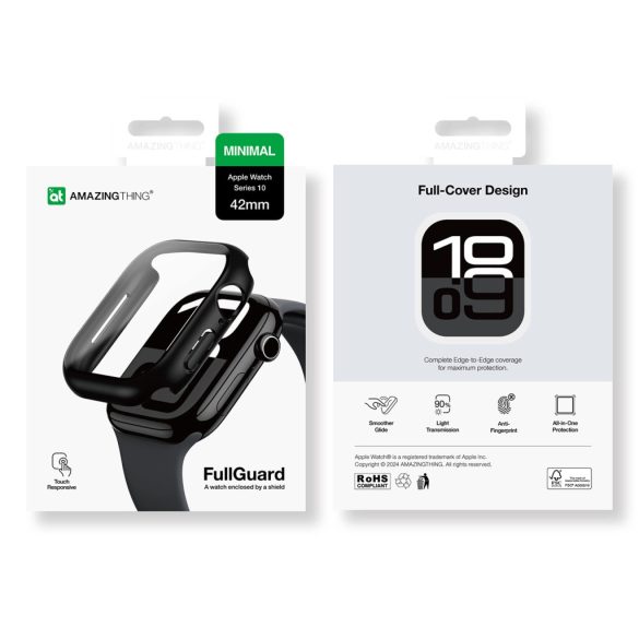 AmazingThing Radix Glass tok Apple Watch 42mm - fekete