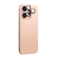   AmazingThing AR Aluminum kamera lencse védő edzett üveg rózsaarany színű szegéllyel iPhone 16 Pro/16 Pro Max