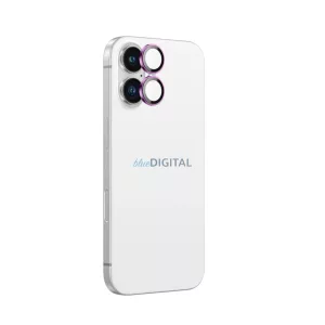 AmazingThing AR Aluminum kamera lencse védő edzett üveg rózsaszínű szegéllyel iPhone 16/16 Plus