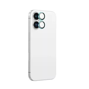 AmazingThing AR Aluminum kamera lencse védő edzett üveg zöld szegéllyel iPhone 16/16 Plus