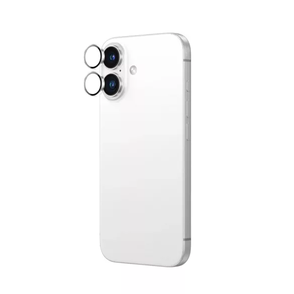 AmazingThing AR kamera lencse védő edzett üveg fekete szegéllyel iPhone 16/16 Plus