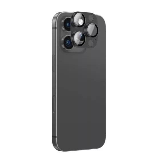 AmazingThing Aviation-Grade Alloy kamera lencse védő edzett üveg fekete szegéllyel iPhone 16 Pro/16 Pro Max