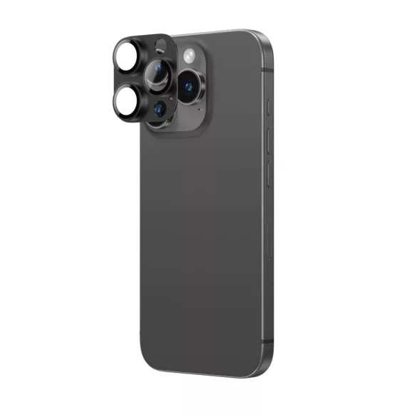 AmazingThing Aviation-Grade Alloy kamera lencse védő edzett üveg fekete szegéllyel iPhone 16 Pro/16 Pro Max