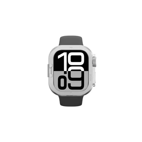 AmazingThing Titan Pro fém tok Apple Watch 11 46mm alumínium - ezüst
