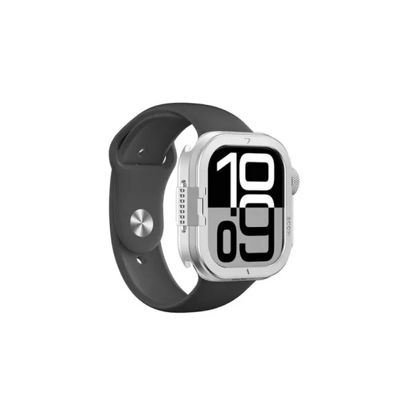 AmazingThing Titan Pro fém tok Apple Watch 11 46mm alumínium - ezüst
