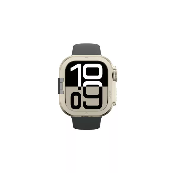 AmazingThing Titan Pro fém tok Apple Watch 11 46mm alumíniumhoz - titán