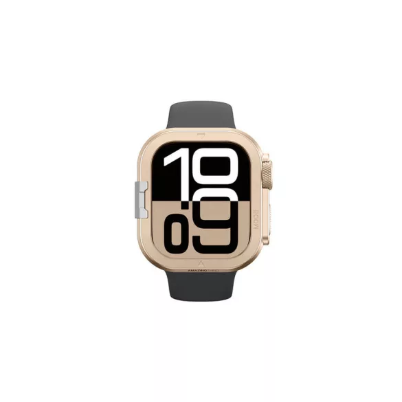 AmazingThing Titan Pro fém tok Apple Watch 11 46mm alumíniumhoz - Arany