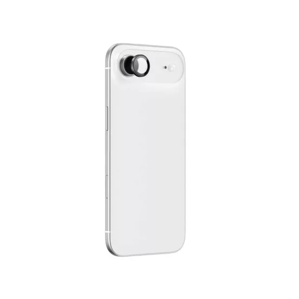 AmazingThing lencseüveg iPhone 17 Air készülékhez fekete alumínium kerettel
