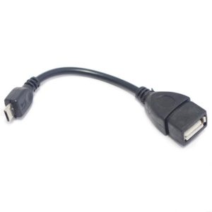 Kábel MICRO USB OTG Fekete 13cm