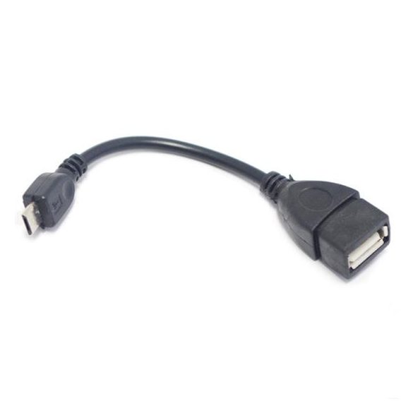 Kábel MICRO USB OTG Fekete 13cm
