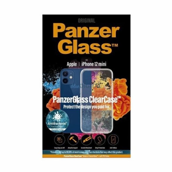 PanzerGlass ClearCase Antibacterial tok iPhone 12 mini - átlátszó