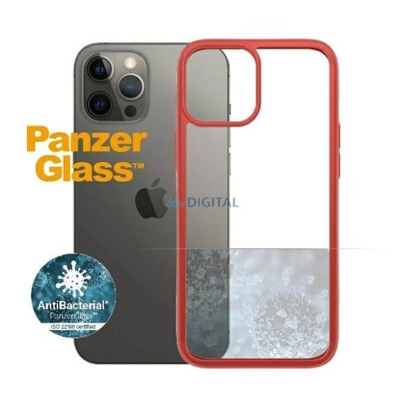 PanzerGlass ClearCase tok iPhone 12 Pro Max - átlátszó-piros