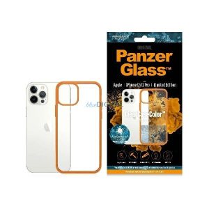 PanzerGlass ClearCase tok iPhone 12/12 Pro - átlátszó-narancs