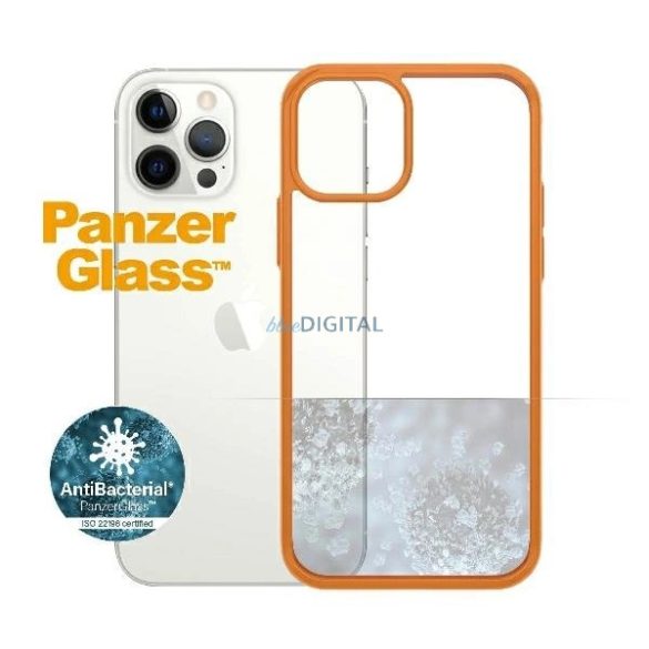 PanzerGlass ClearCase tok iPhone 12/12 Pro - átlátszó-narancs