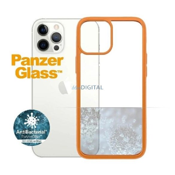 PanzerGlass ClearCase tok iPhone 12 Pro Max - átlátszó-narancs