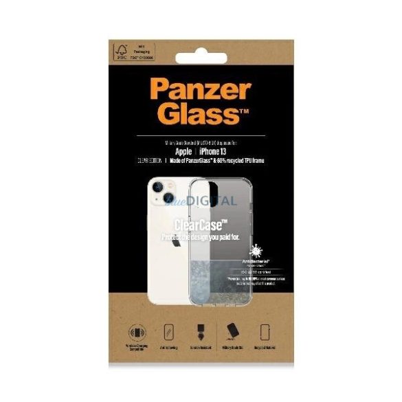 PanzerGlass ClearCase Military Grade Antibacterial tok iPhone 13/14/15 - átlátszó