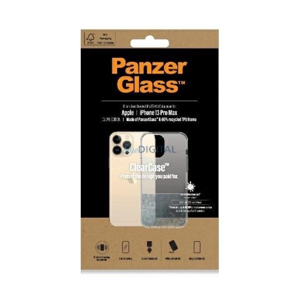 PanzerGlass ClearCase Military Grade Antibacterial tok iPhone 13 Pro Max - átlátszó