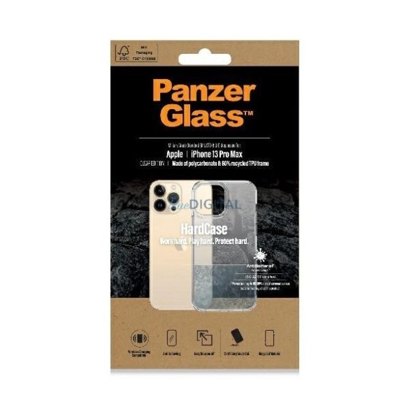 PanzerGlass HardCase Antibacterial Military Grade tok iPhone 13 Pro Max - átlátszó