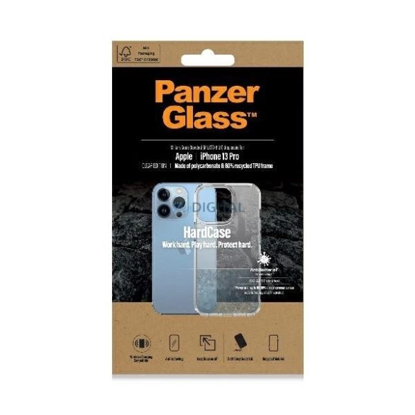 PanzerGlass HardCase Antibacterial Military Grade tok iPhone 13 Pro - átlátszó