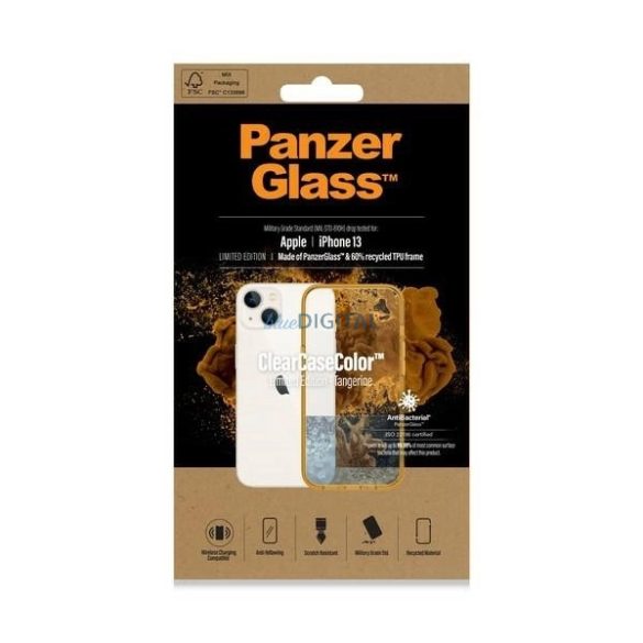 PanzerGlass ClearCase Military Grade Antibacterial tok iPhone 13/14/15 - átlátszó-sárga