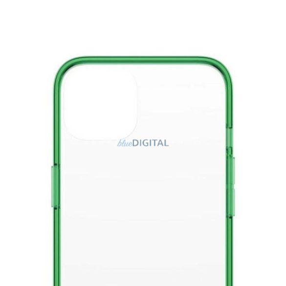 PanzerGlass ClearCase Military Grade Antibacterial tok iPhone 13/14/15 - átlátszó-zöld