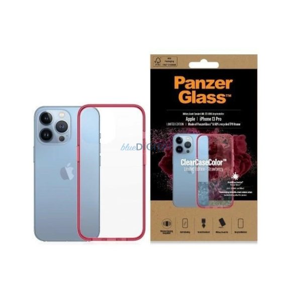 PanzerGlass ClearCase Military Grade Antibacterial tok iPhone 13 Pro - átlátszó-rózsaszín