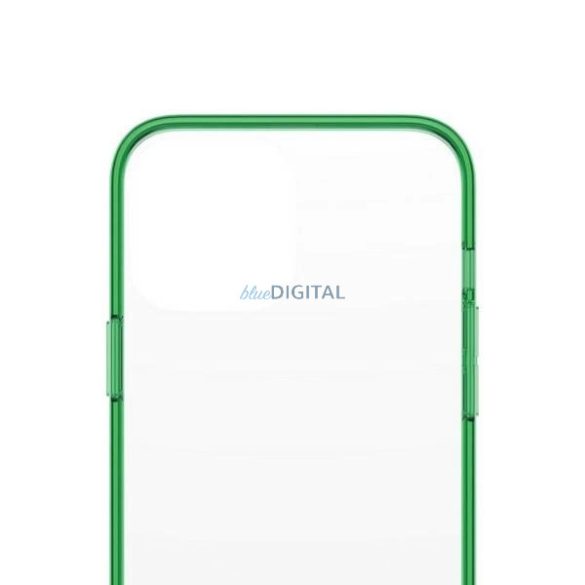 PanzerGlass ClearCase Military Grade Antibacterial tok iPhone 13 Pro Max - átlátszó-zöld