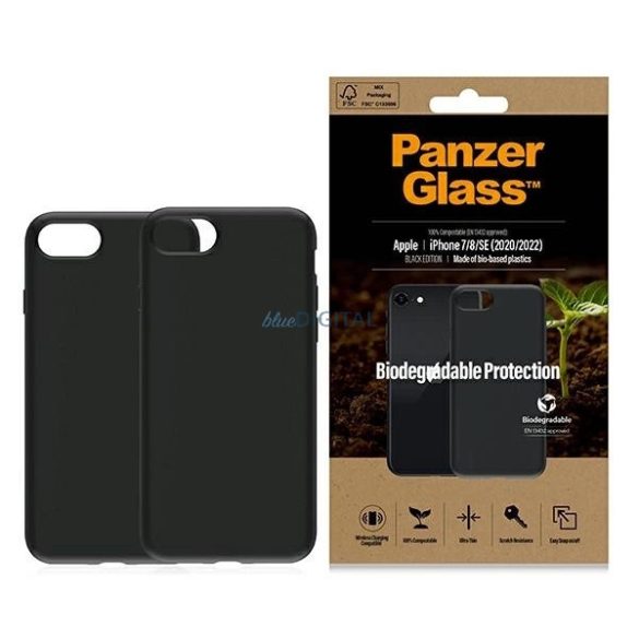 PanzerGlass Biodegradable Case tok iPhone SE 2022 / iPhone SE 2020 / iPhone 7 / iPhone 8 - fekete