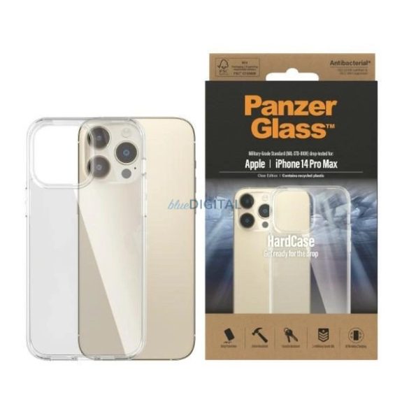 PanzerGlass HardCase Antibacterial Military Grade tok iPhone 14 Pro Max - átlátszó