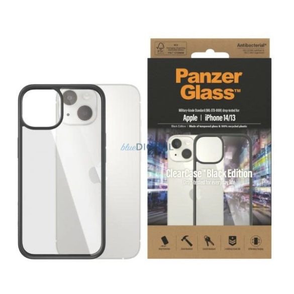 PanzerGlass ClearCase Antibacterial tok iPhone 13/14/15 - fekete