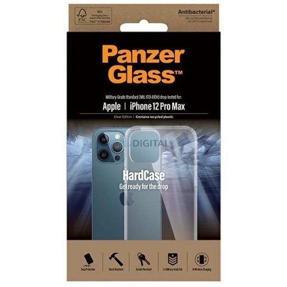 PanzerGlass ClearCase Military Grade Antibacterial tok iPhone 12 Pro Max - átlátszó